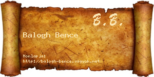 Balogh Bence névjegykártya